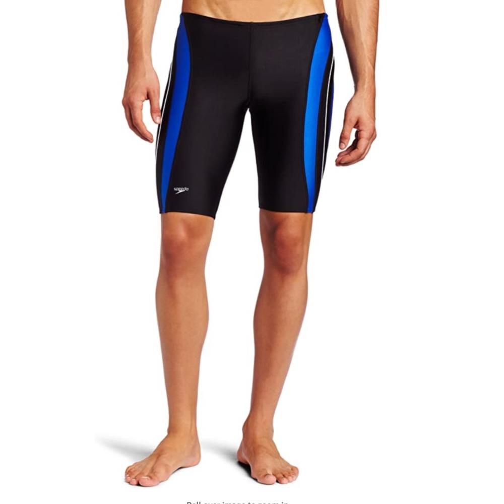 NWT Speedo Competitive Swimwear Size 32 Blue Stripe